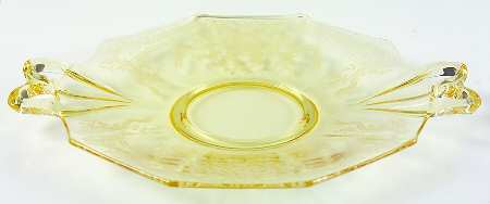 June Topaz (Yellow) Handled Cake Plate