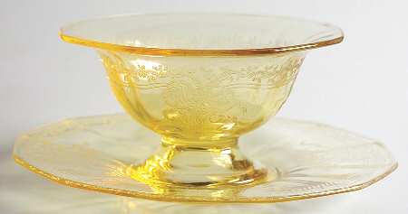 June Topaz (Yellow) Mayonnaise Bowl and Underplate
