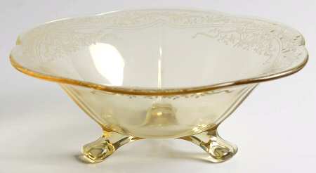 June Topaz (Yellow) 6" 3-Toed Footed Bowl