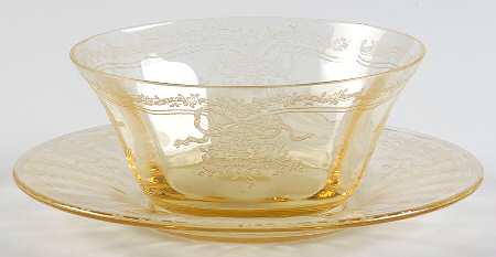 June Topaz (Yellow) Finger Bowl & Underplate