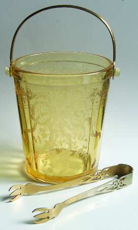 June Topaz (Yellow) Ice Bucket with Detachable Handle and Tongs