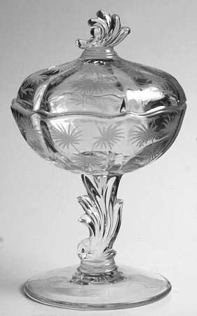Lido Clear Footed Jelly & Cover (Baroque Shape)