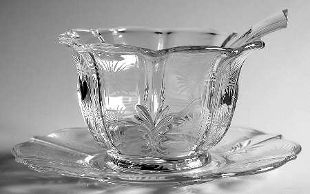 Lido Clear Mayonnaise Bowl & Underplate w/Ladle (Baroque Shap