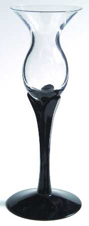 Lotus Ebony Tall Single Light Candlestick