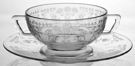 Manor Clear Cream Soup & Saucer Set