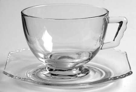 Mayfair Clear Footed Cup & Saucer Set