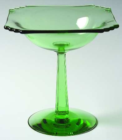 Mayfair Green (Light Green, Line 2419) Square Compote (Height X Width)