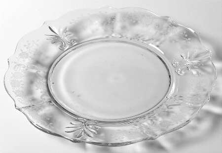 Meadow Rose Clear Baroque Shape Dinner Plate