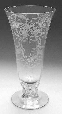 Meadow Rose Clear 9" Footed Vase