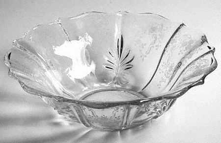 Meadow Rose Clear 11" Flared Bowl (Baroque Shape)