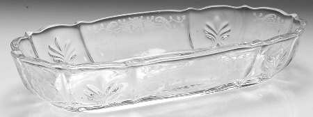 Meadow Rose Clear 11" Oval Celery (Baroque Shape)
