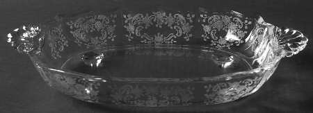 Meadow Rose Clear Handled Floating Garden Bowl (Baroque Shape)