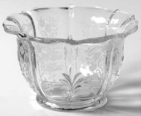 Meadow Rose Clear Mayonnaise Bowl (Baroque Shape)