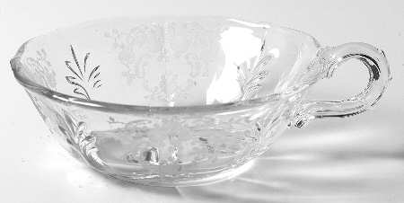 Meadow Rose Clear 1 Handle  Flared Nappy (Baroque Shape)