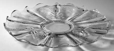 Meadow Rose Clear 14" Torte Plate (Baroque Shape) by Fostoria