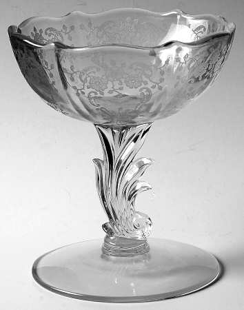 Meadow Rose Clear Open Footed Jelly (Baroque Shape)