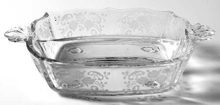 Meadow Rose Clear 2 Part Handled Relish (Baroque Shape)