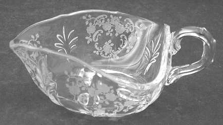 Meadow Rose Clear 1 Handle Triangular Nappy (Baroque Shape)