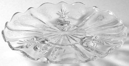 Meadow Rose Clear Three Toed Tidbit (Baroque Shape)