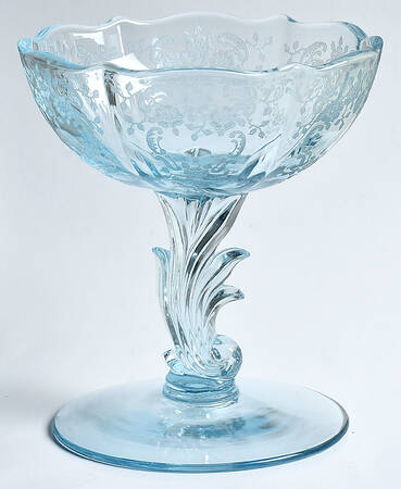 Meadow Rose Blue Open Footed Jelly (Baroque Shape)