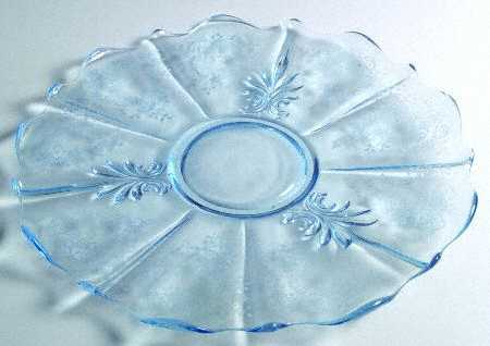 Meadow Rose Blue 14" Torte Plate (Baroque Shape)