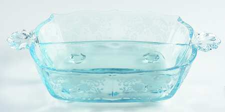 Meadow Rose Blue 2 Part Handled Relish (Baroque Shape)