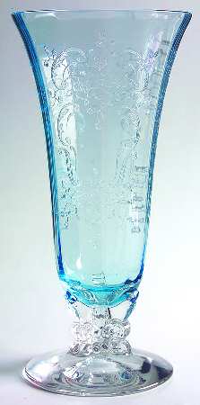 Meadow Rose Blue 9" Footed Vase