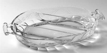 Minuet Clear (Stem 6025) 11" Oval 3 Part Relish