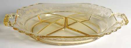 Minuet Yellow (Stem 4020, Yellow Stem) 10" Square 4 Part Relish