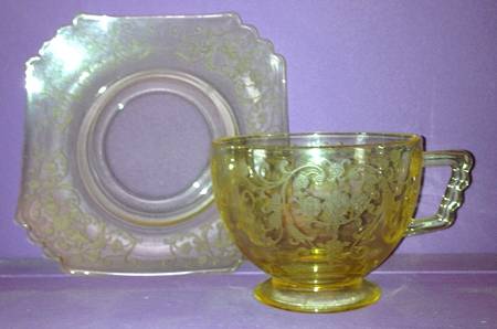 Minuet Yellow (Stem 4020, Yellow Stem) Cup & Saucer Set