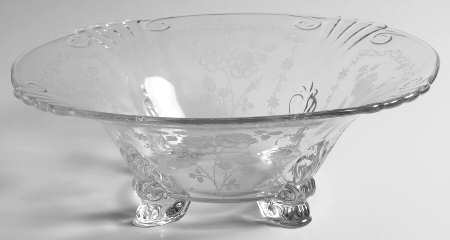 Midnight Rose 10" 4-Toed Footed Bowl