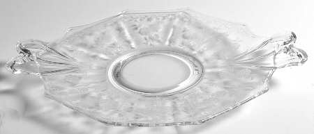 Midnight Rose Handled Cake Plate