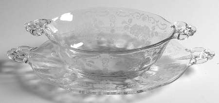 Midnight Rose Sauce Boat with Underplate
