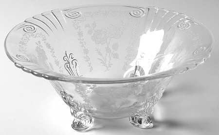Midnight Rose 7" 4-Toed Footed Bowl