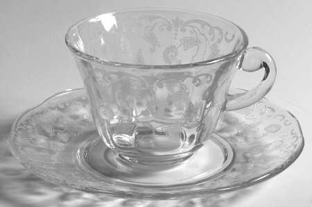 Morning Glory (Stm#6007, Etch #313) Cup & Saucer Set