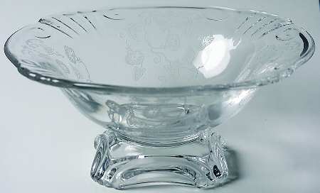 Morning Glory (Stm#6007, Etch #313) Low Round Compote (Height X Width)