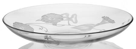 Morning Glory Clear (Frosted, Carving 12) Large Fruit Bowl