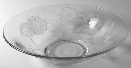 Morning Glory Clear (Frosted, Carving 12) Flared Bowl