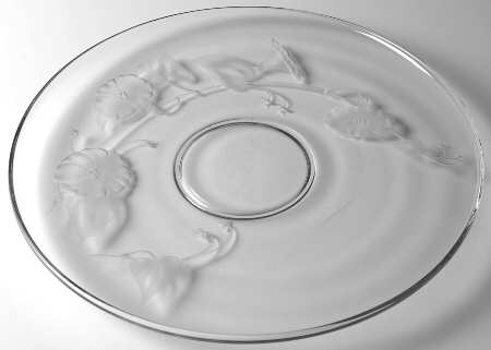 Morning Glory Clear (Frosted, Carving 12) 17" Torte Plate