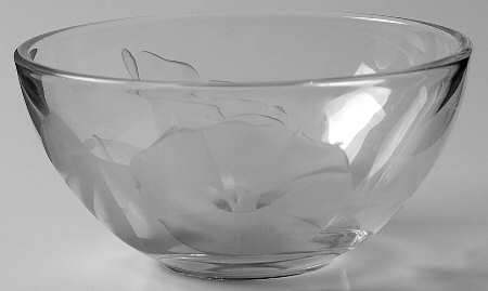 Morning Glory Clear (Frosted, Carving 12) Mayonnaise Bowl, Bowl Only