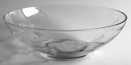 Morning Glory Clear (Frosted, Carving 12) 11" Round Bowl