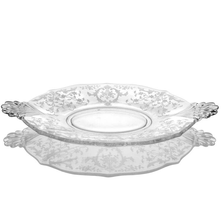 Navarre Clear 8" Oval Handled Tray (Baroque Shape)