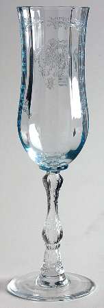 Navarre Blue Fluted Champagne by Fostoria