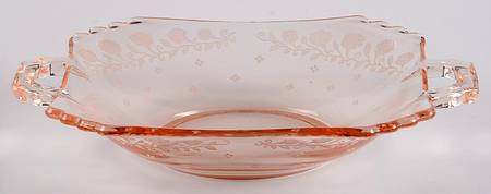New Garland Pink (All Pink, Stem 4020) Flat Open 2 Handled Jam/Jelly