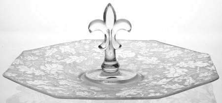 Oak Leaf Clear (Brocade) Octagonal Tray with Center Handle