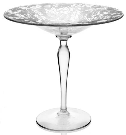 Oak Leaf Clear (Brocade) Round Compote (Height X Width)