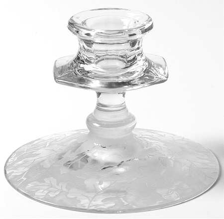Oak Leaf Clear (Brocade) 3" Single Light Candlestick