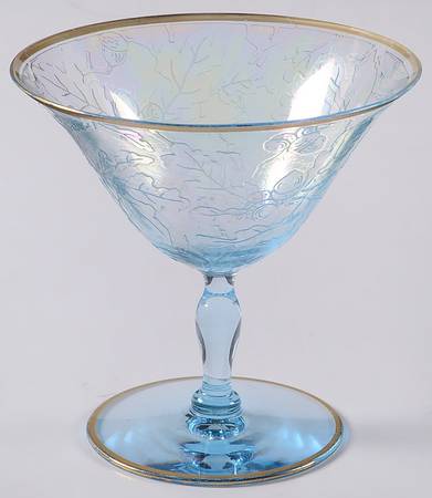 Oakwood Blue (Iridescent Brocade) Low Sherbet