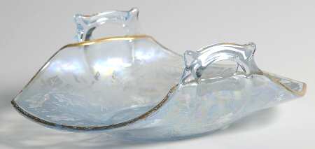 Oakwood Blue (Iridescent Brocade) Bon Bon with Square Handles