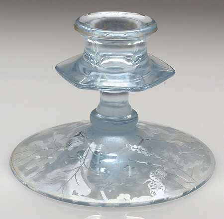 Oakwood Blue (Iridescent Brocade) 3" Single Light Candlestick